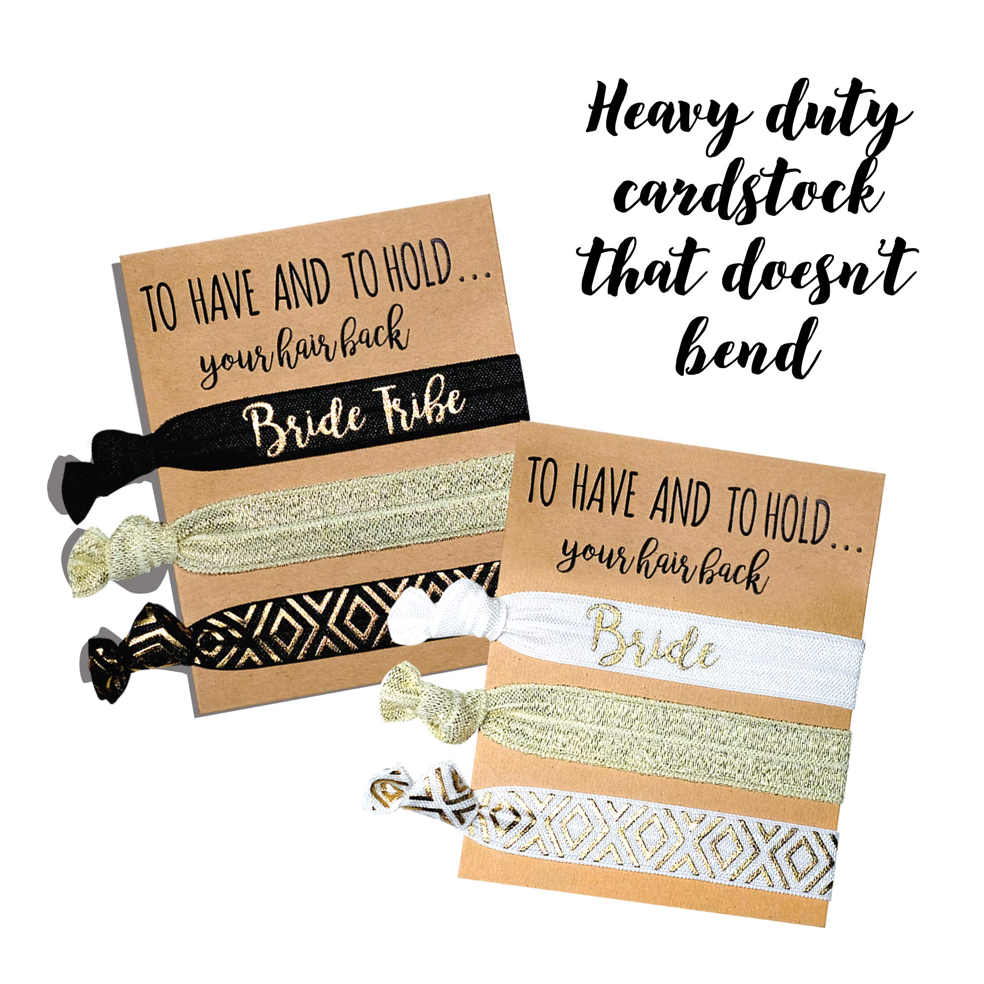 6 Pack of Bachelorette Party Favors | 1 'Bride to Be' and 5 'Tribe' Hair Ties| Pop Fizz Designs