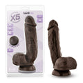 Blush X5 Hard On 8.5 Realistic Brown Dildo w/Balls, Handcrafted Soft Lifelike Thick G-Spot, Anal & Vaginal Cock, Suction Cup, Ha