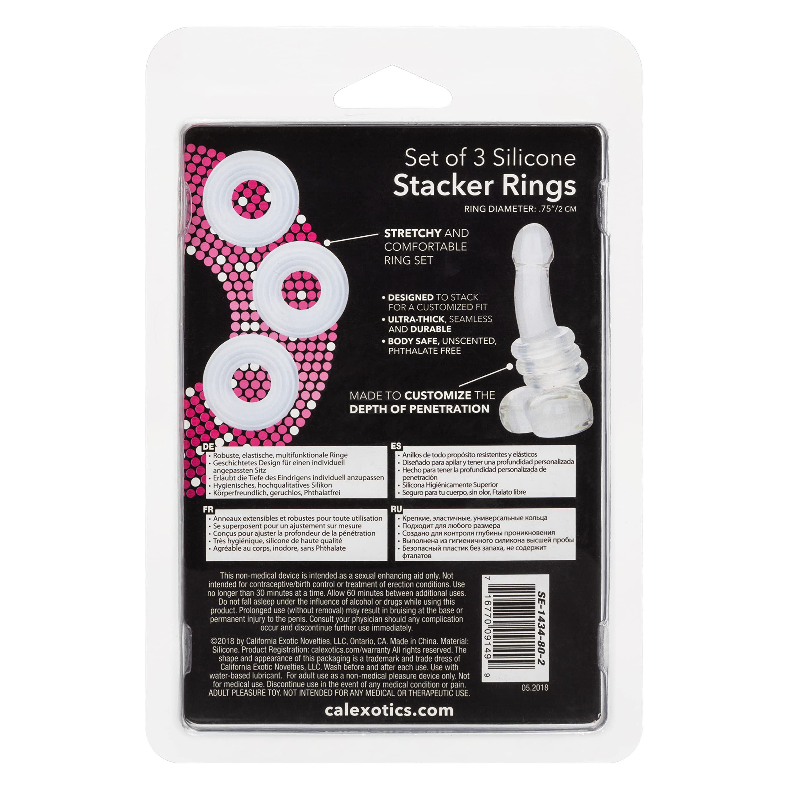 Calexotics Set Of 3 Silicone Stacker Rings - Clear