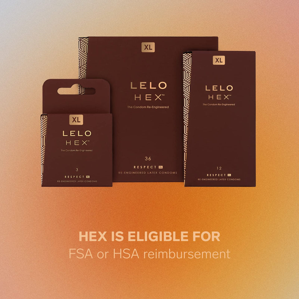 Lelo Hex Respect Xl, Extra Large Condoms With Increased Strength, Lubricated Xl Condoms Large For Men, 2.28-Inch/58Mm Diameter (