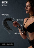 DINDO Sex Whip for Adult Couples Games, Belted Black Leather BDSM Whip for Spanking, Kinky Sex Toy Floggers Adult Play 28''