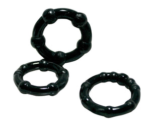 Triton Cockring W/Knubbs 3Pk Blk