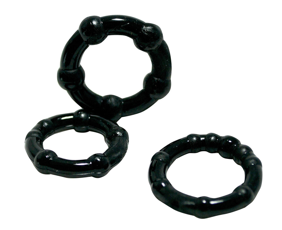 Triton Cockring W/Knubbs 3Pk Blk