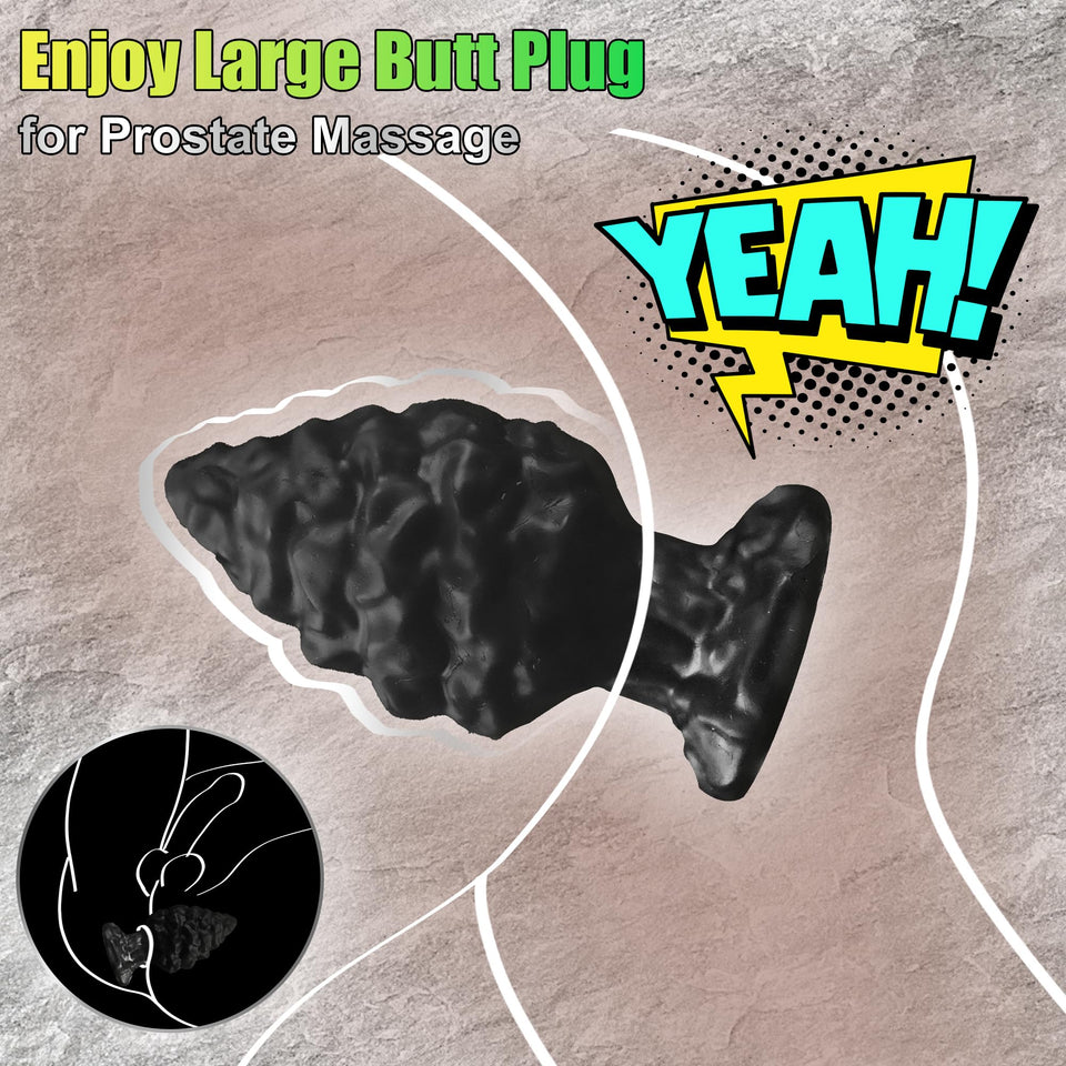 Large Silicone Anal Strecher Butt Plug, Fantasy Anal Plug with Suction Cup, Huge Buttplug Prostate Massage, Anal Dilator Trainin