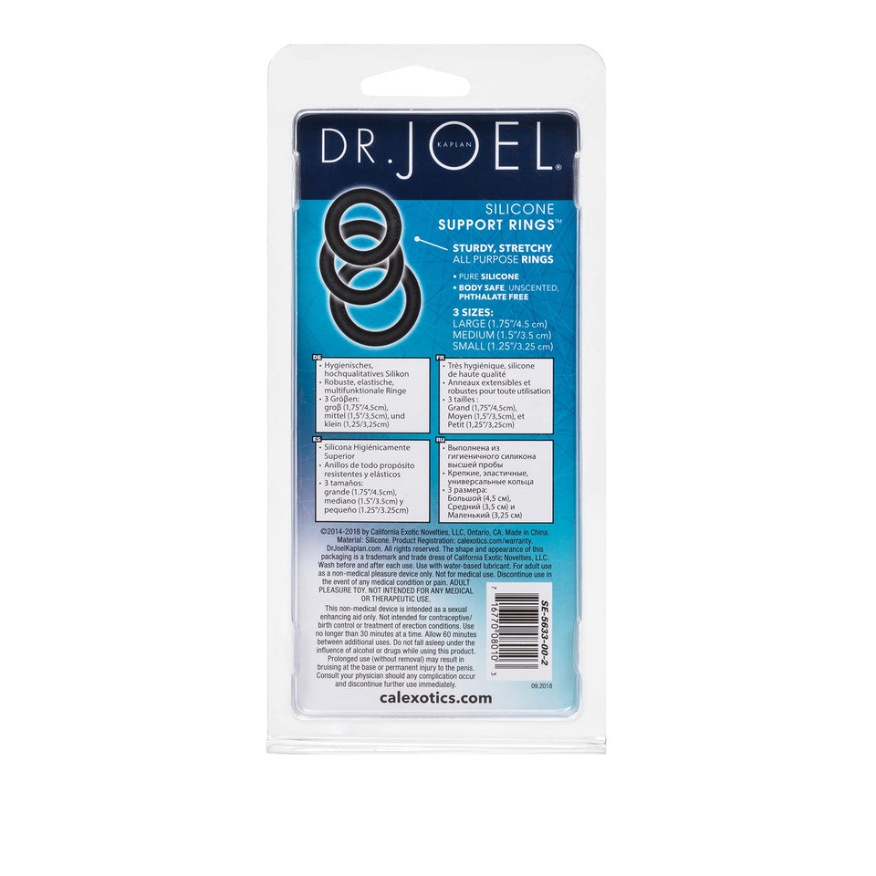 California Exotic Novelties Dr. Joel Kaplan Silicone Support Rings, Black