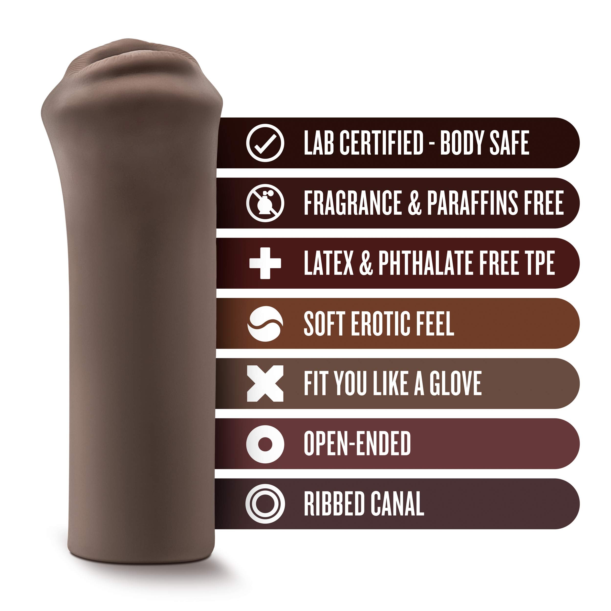 Blush Novelties - Realistic Feel Hand Held Ribbed Easy To Clean 5 Inch Stretchy To Fit All - Tight Mouth Design Bj Masturbation