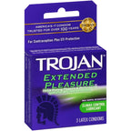 Trojan Extended Pleasure Lubricated Condoms 3Ct