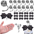 RimCereal 36 Pcs Black Cheerleading Tumbler Accessories, 12 Pcs 10 mm Straw Cover Straw Toppers, 12 Glitter Bows and 12 Cheerlea