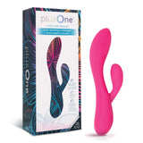 plusOne Dual Rabbit Vibrator Personal Massager, 10 Vibration Settings, Body-Safe Silicone, Waterproof, USB Rechargeable, for Wom