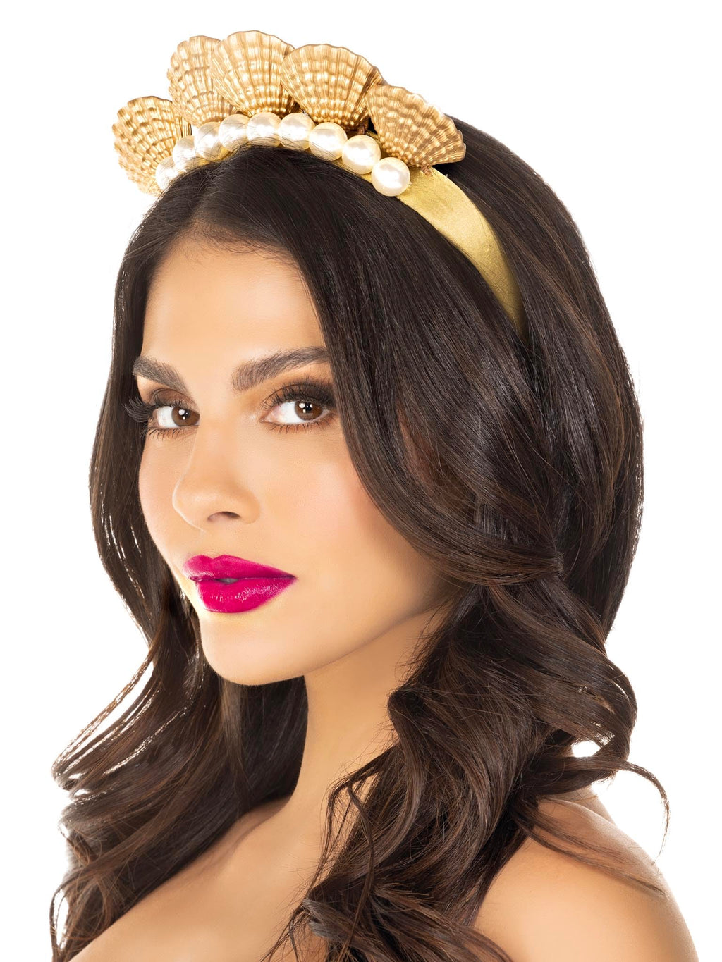 Leg Avenue Pearl Shell Mermaid Headband Gold Color