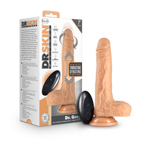 Blush Silicone Dr. grey- 7 Inch Thrusting Rotating 50 Vibration Settings Dildo - Satin Smooth 1.5 Realistic Shaft - Strap On com