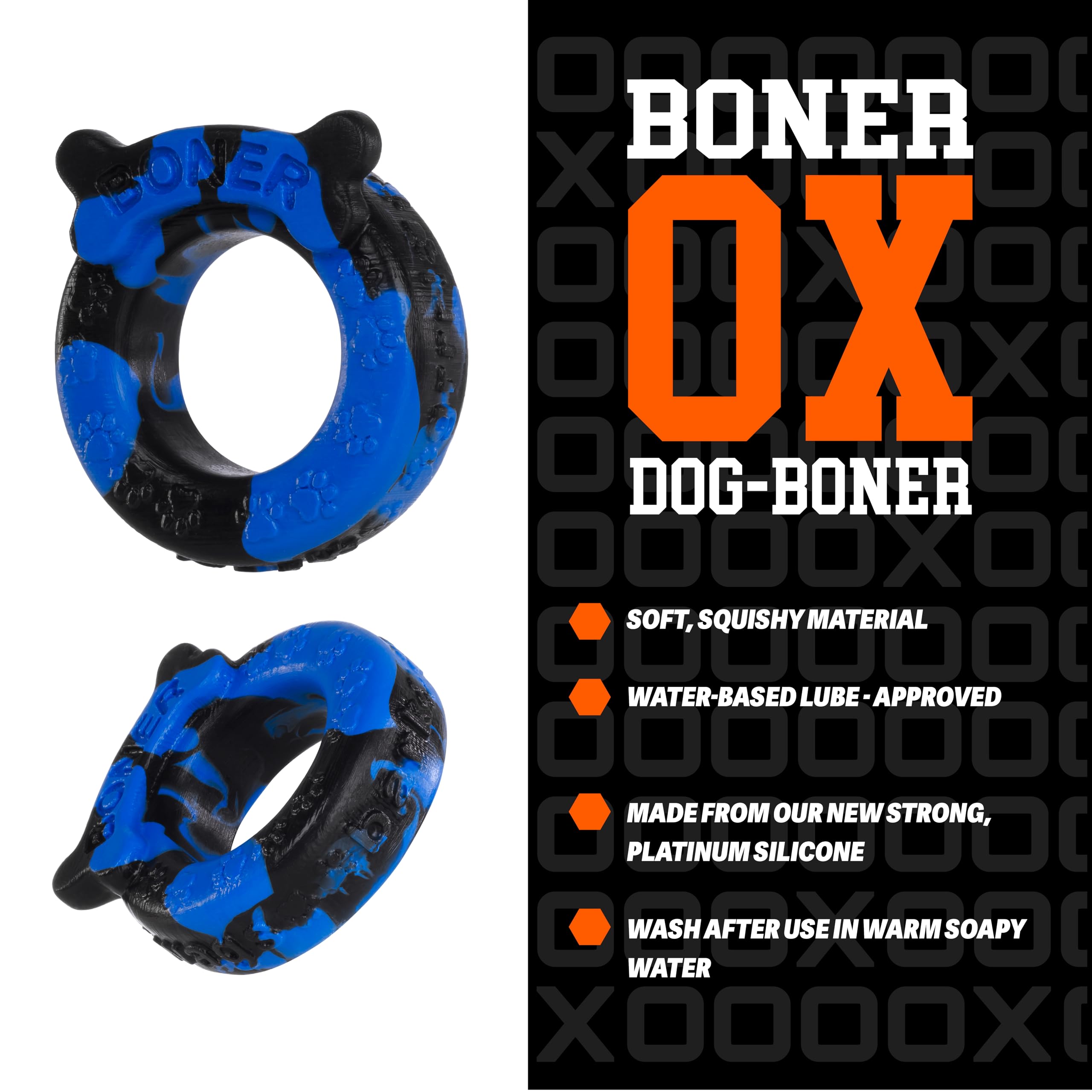 OxBalls Boner Cockring, Blue/Black