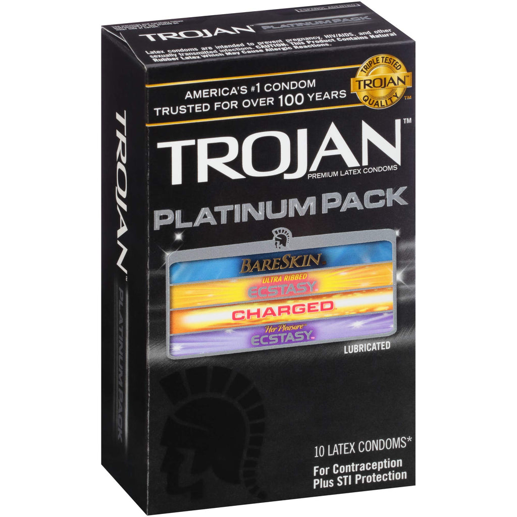 Trojan Platinum Pack Lubricated Condoms, 10Ct