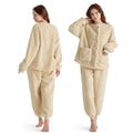 Bedsure Flannel Pajamas for Women Set, Fuzzy Fleece Pajama Loungewear, 2 Piece Warm Winter Sherpa Sleepwear Soft Cozy Long Sleev