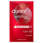 Durex Condoms, Extra Sensitive Natural Latex Condoms, 12 Count - Ultra Fine & Extra Lubricated