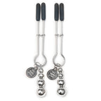 Fifty Shades Of Grey The Pinch Nipple Clamps - Adjustable Weight Metal Nipple Clamps For Sex Pleasure - Silicone Coated Clip - Includes Satin Bag - Silver