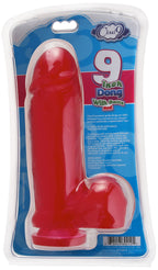 Cloud 9 Novelties Delightful Dildo With Realsitic Balls And Suction Cup, Red, 9 Inch, 1.9 Pound