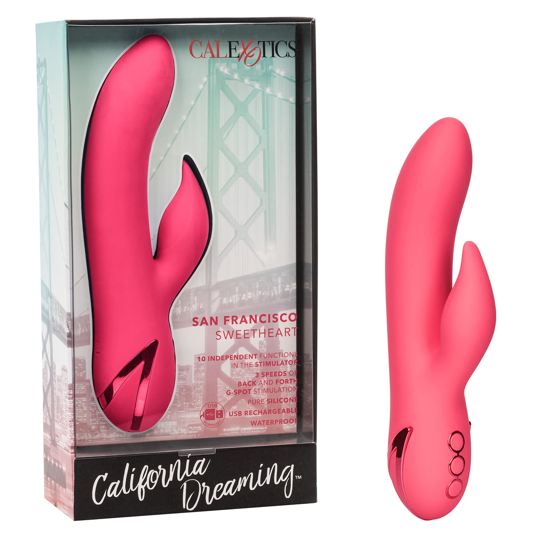CalExotics California Dreaming San Francisco Sweetheart - Silicone Rabbit Vibrator - Waterproof G Spot Sex Toys for Couples - 10