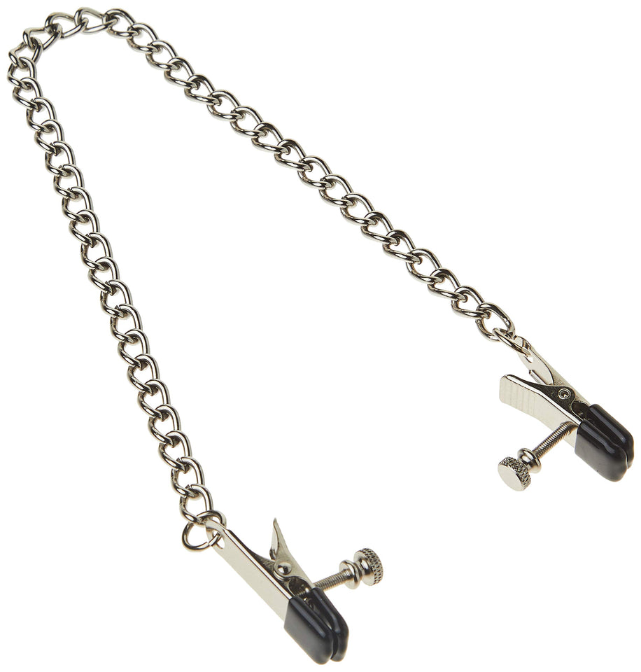 Spartacus Broad Tip Nipple Clamps With Adjustable Link Chain