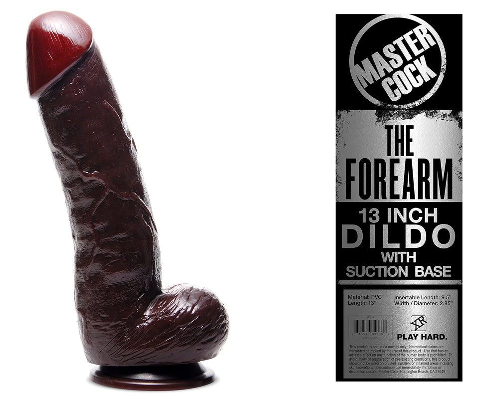 Sexflesh The Forearm Huge 13 Inch Suction Cup Dildo Extra Large Lifelike And Realistic Thick Toy For Women Men And Adult Couples Made With Flexible And Firm Pvc Material Black