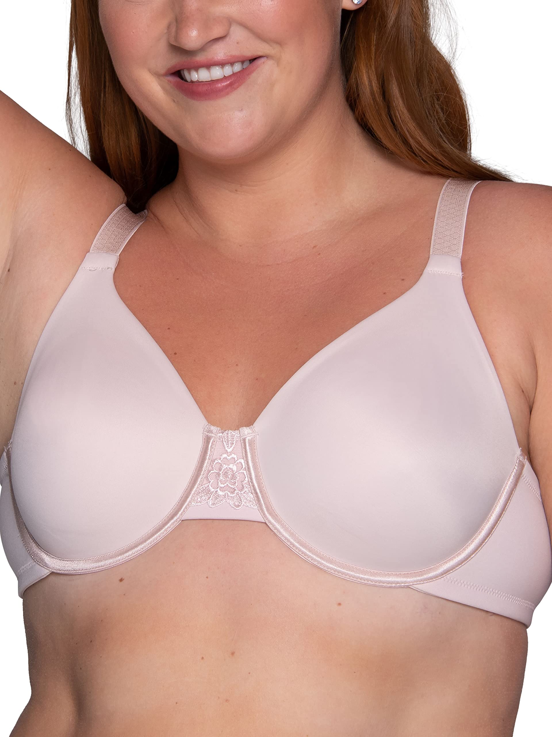Vanity Fair Womens Beauty Back Smoothing Bra, Bust Line Up To 1.5, Non Padded Cups H Minimizer Bra, Sheer Quartz, 38D US