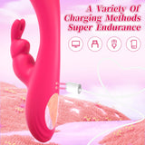 G Spot Vibrator Sex Toys - 2 in 1 Rabbit Vibrators Female Sex Toy for Clitoral G Spot Stimulator, Waterproof Nipple Clitoral Ana