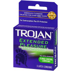Trojan Extended Pleasure Lubricated Condoms 3Ct