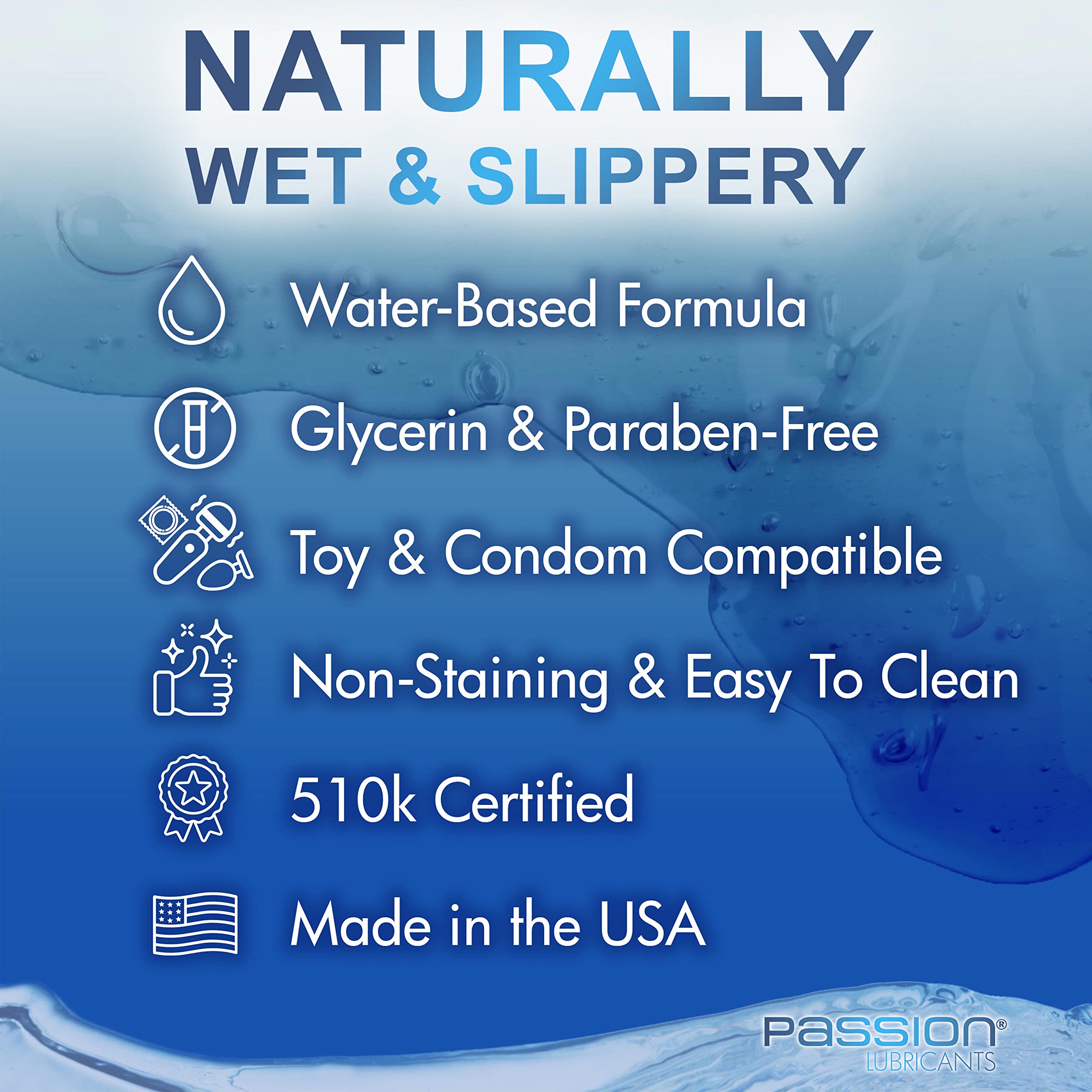 Passion Natural Water-Based Personal Lubricant Twin Pack, Premium, Non-Sticky, Easy-to-Clean Formula for Smooth, Comfortable Use