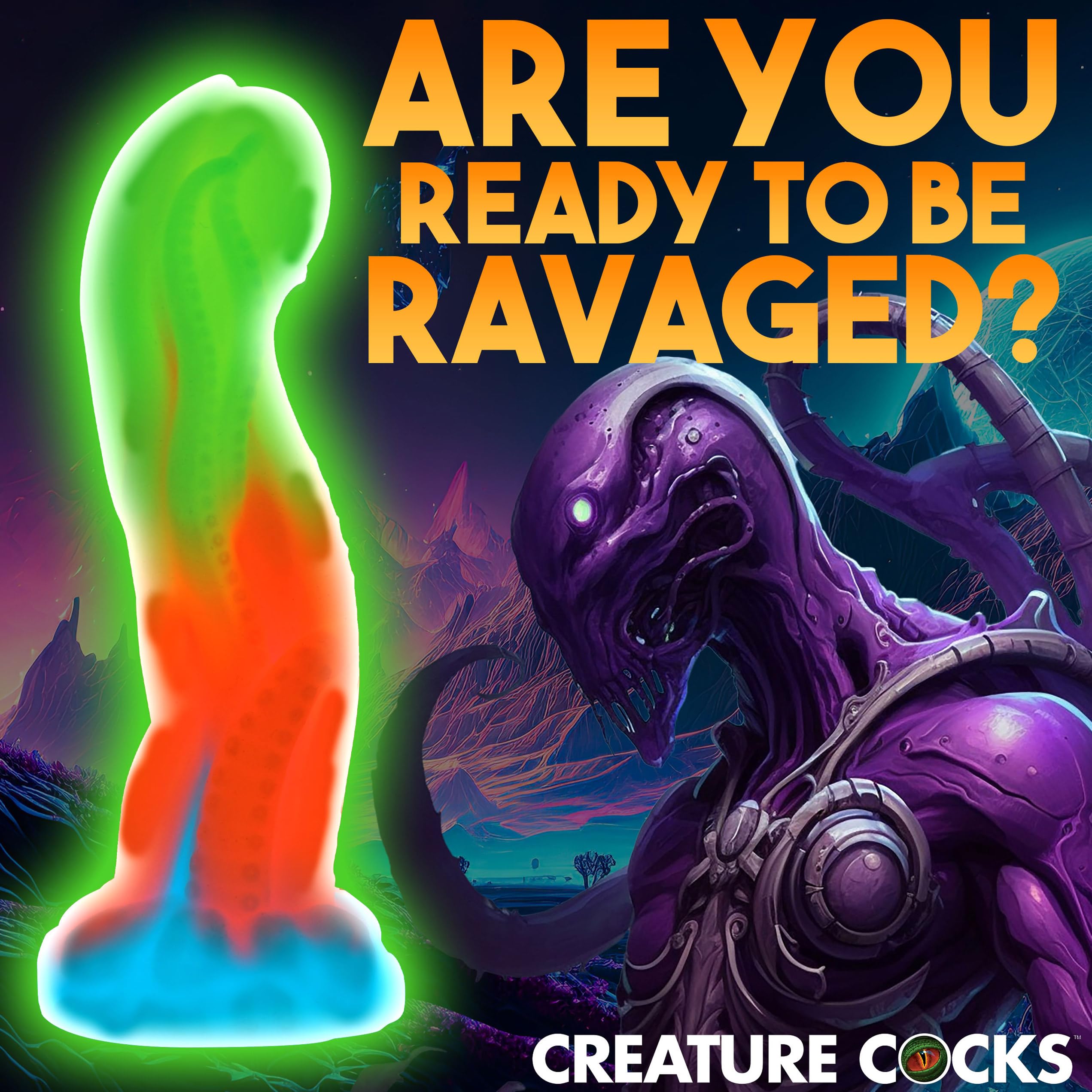 Creature Cocks Tenta-Glow Glow In The Dark Dildo