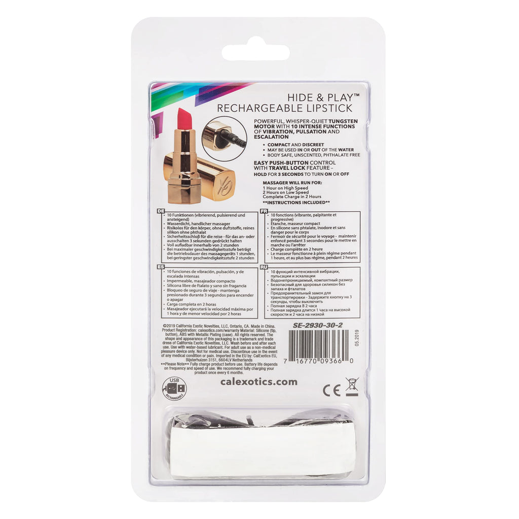 Calexotics Se-2930-30-2 Hide & Play Rechargeable Lipstick - Red