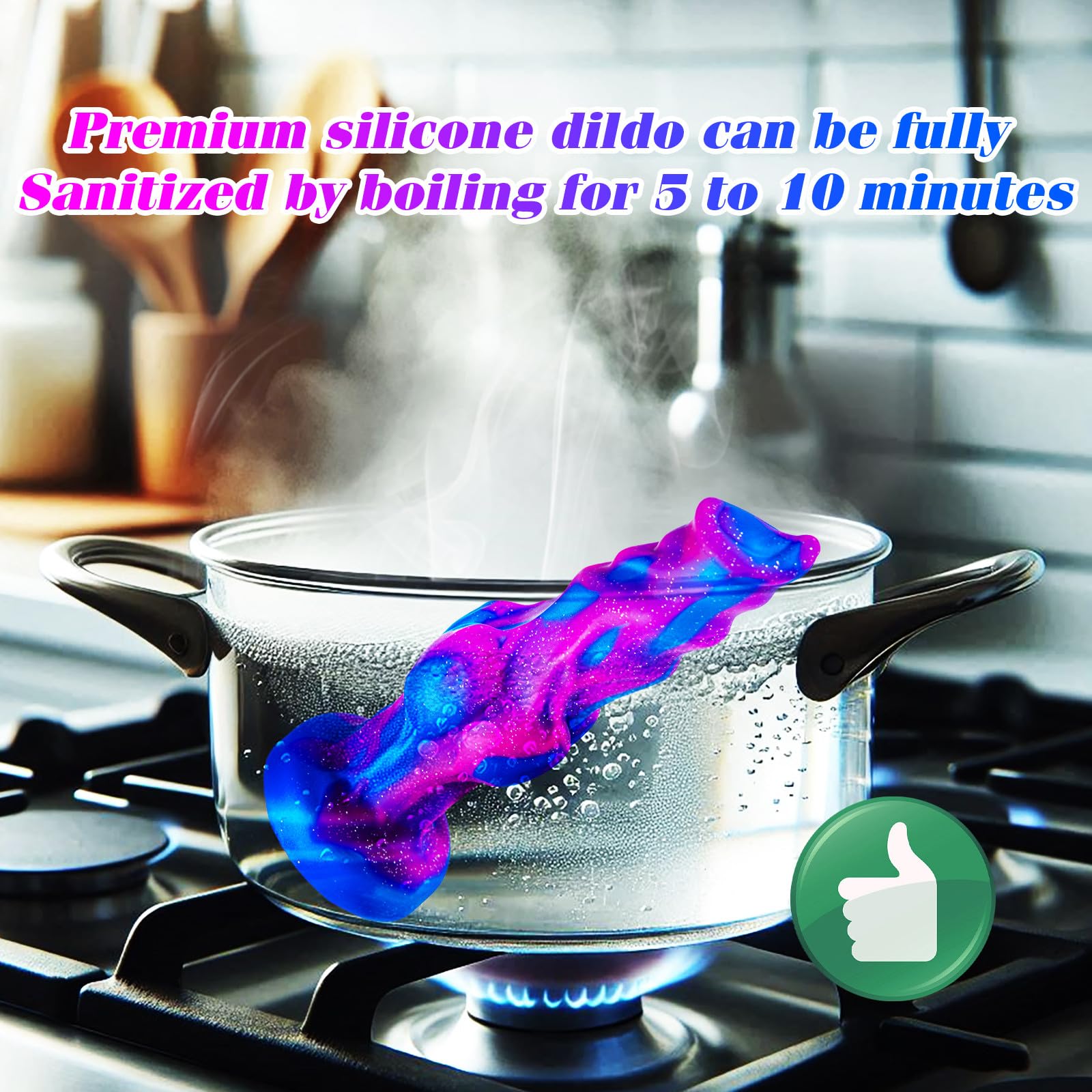 7 Inch Small Colorful Wolf Knotted Dildo Fantasy with Suction Cup, 6 '' Liquid Silicone Cute Alien Dog Knot Dildo for Beginner G