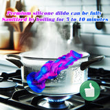 7 Inch Small Colorful Wolf Knotted Dildo Fantasy with Suction Cup, 6 '' Liquid Silicone Cute Alien Dog Knot Dildo for Beginner G