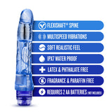 Blush Mambo Vibe - 9 Inch Soft Realistic Vibrating Dildo - Tunable Vibrations Located At The Tip For Deep Stimulation - Flexishaft So It'S Not Floppy - Waterproof Vibrator For Women Men - Clear Blue