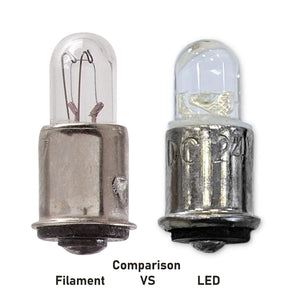 #327 Led Replacement Bulb | 28Vdc, Bi-Polar, Midget Flange Base | Dimmable | Replaces Bulb Numbers: 327, 387, 376, S3368-2, Ms25