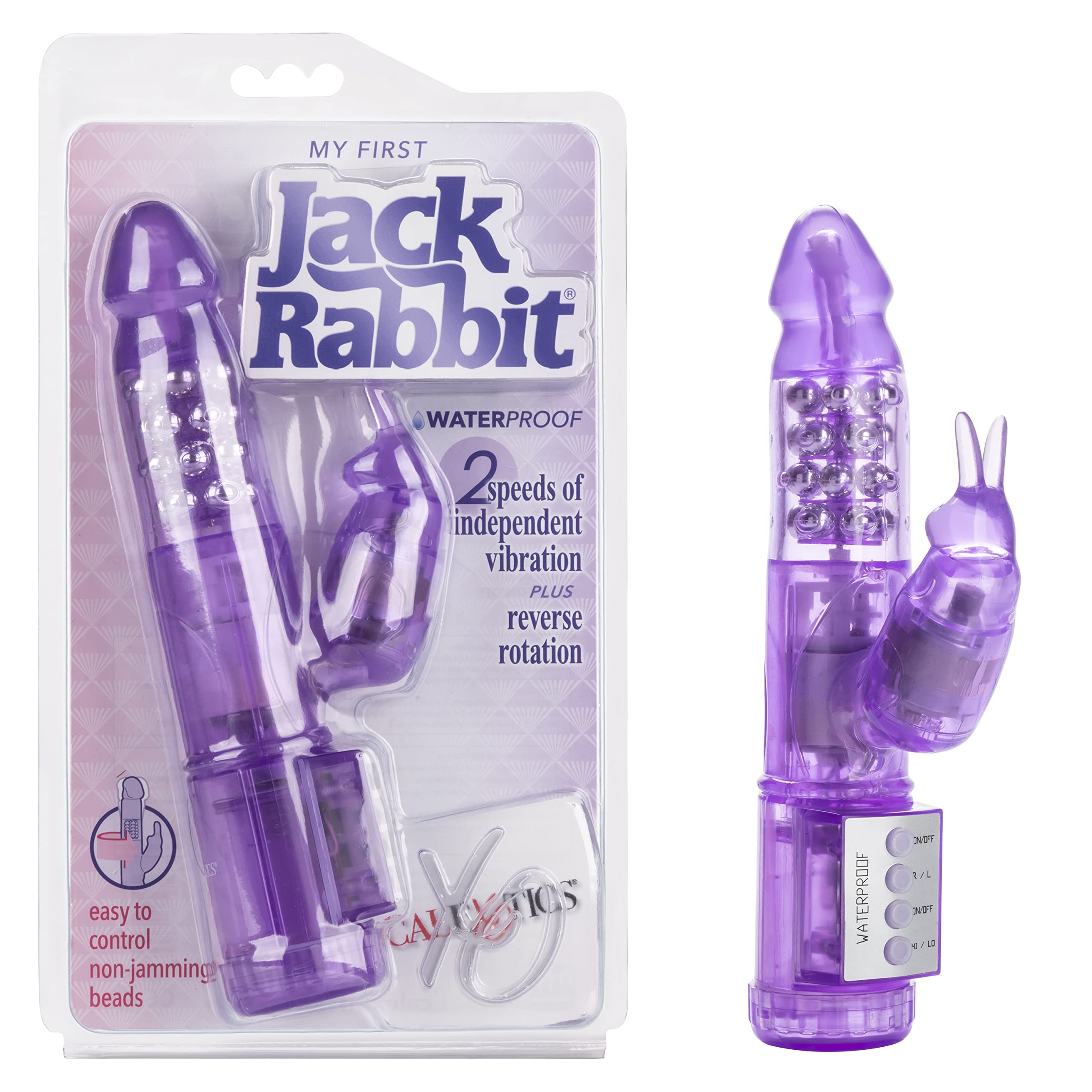 CalExotics My First Jack Rabbit - Waterproof Vibrator With Rotating Shaft - Vibe Sex Toys for Couples - Adult Hands Free G Spot 