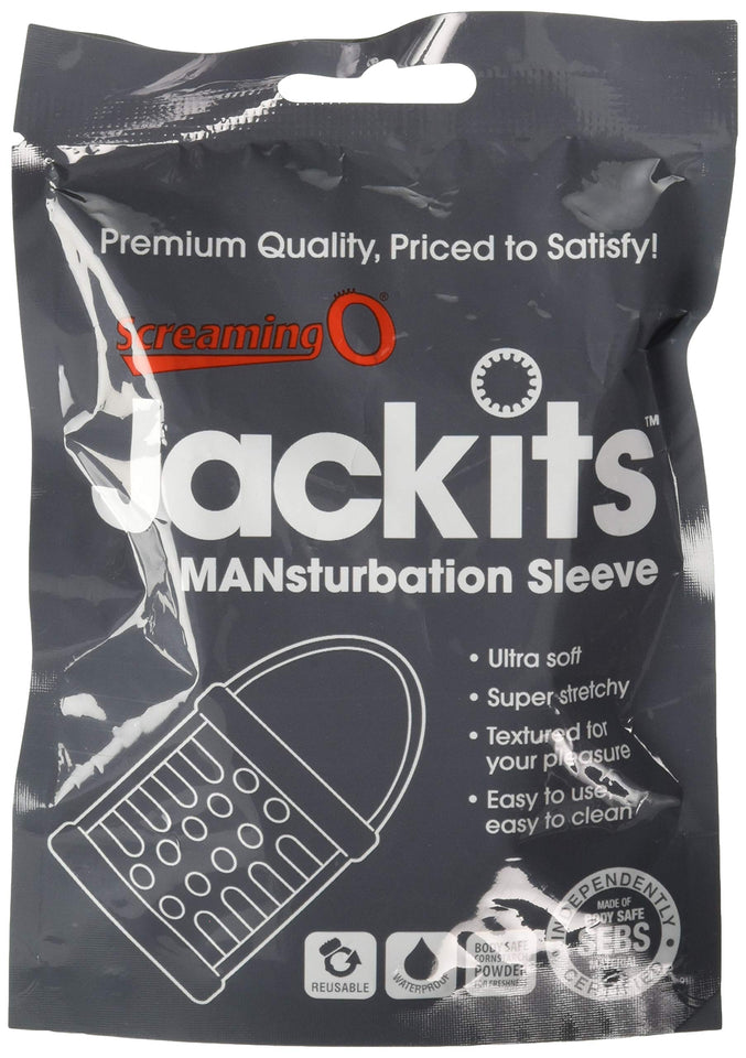 Screaming O Jackits Mansturbation Sleeve In Pop Box, Clear - Solo Toy For Men - Pleasure Enhancer - Male Sex Toy