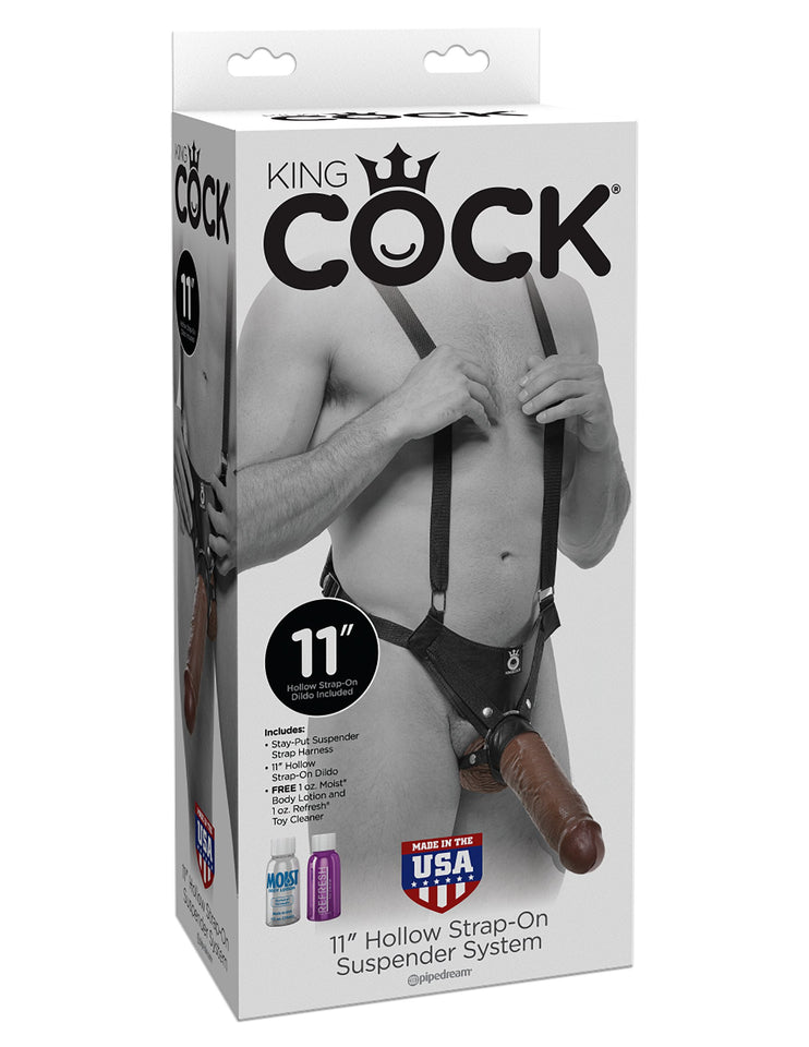 (Wd) King Cock 11Hollow Strap Suspender System Brown ''
