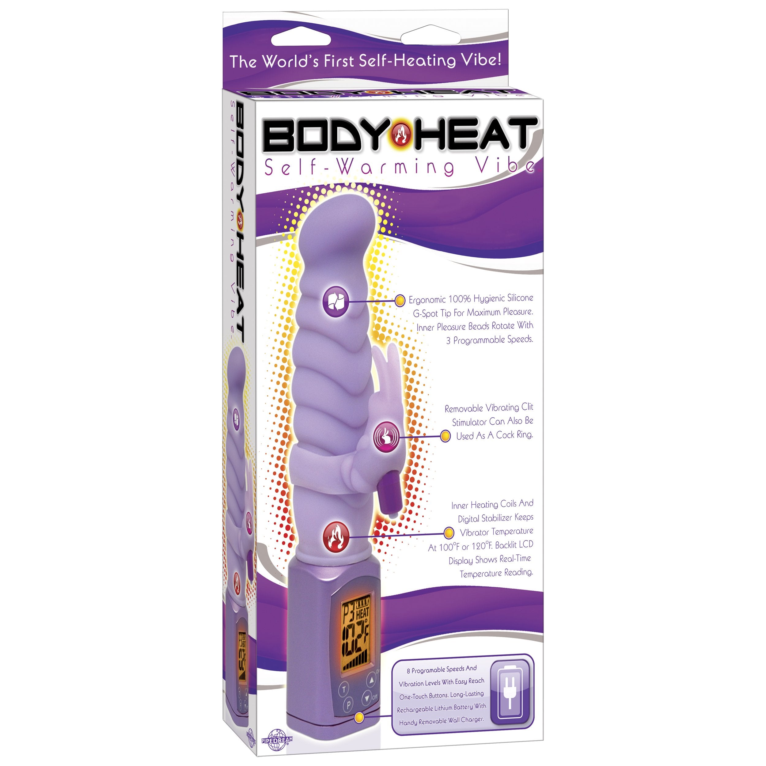 Pipedream Body Heat Warming Vibe, Lavender