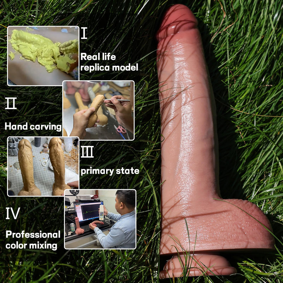 9.44 Inch Reproduction Handmade Long Huge Dildo with Suction Cup, Realistic Soft Silicone Dildos Large Adult Sex Toys,Lifelike T