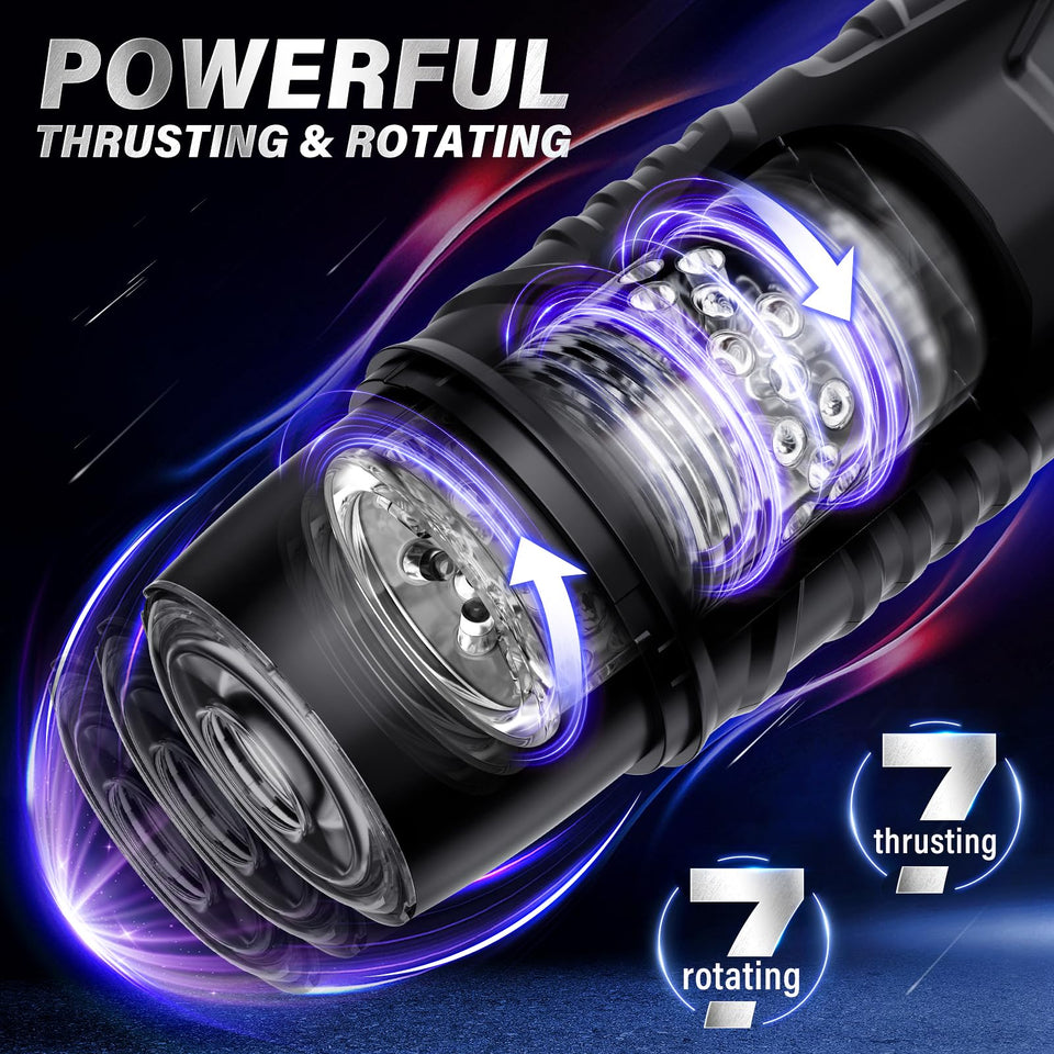 Automatic Male Masturbator Sex Toys for Men - Adult Toy Male Sex Toys with 7 Thrusting & 7 Rotating Modes,Hands Free Pocket Puss