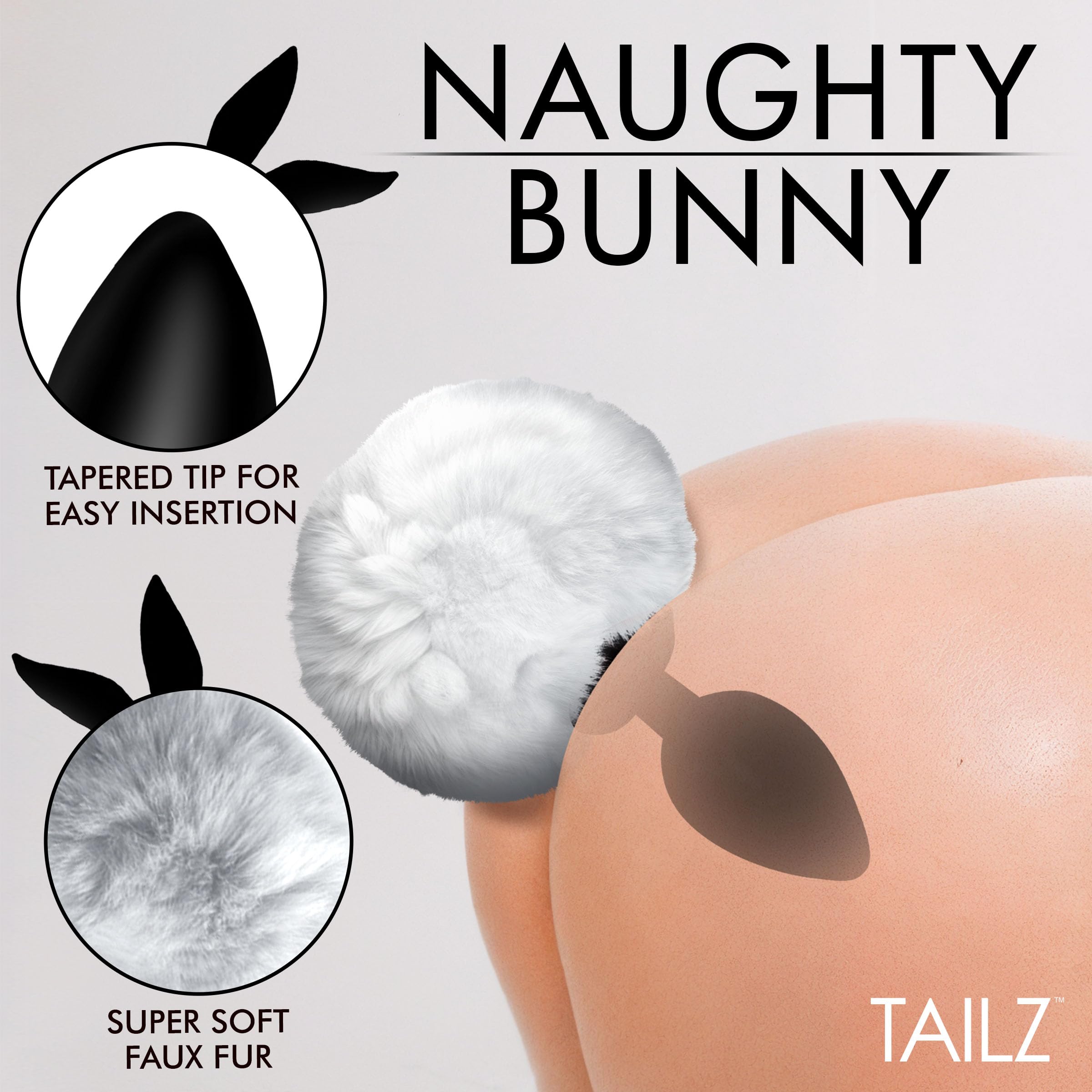Tailz Fluffy Bunny Tail Sili Plug Wht
