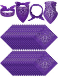 Unittype 36 Pieces Paisley Bandana Novelty Headband Square Scarf Cowboy Bandanas for Halloween Party Costume (Purple,Classic Sty