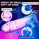 Realistic Dildo Clear Silicone 7.8 '' Blue-Purple Gradient Dildo with Strong Suction Cup for Women Hand Free Play Flexible Soft