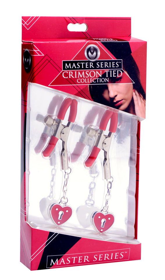 Master Series Captive Heart Padlock Nipple Clamps, 1 Count