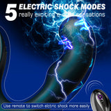 Prostate Massager Vibrating Butt Plug Anal Toy, Estim Anal Vibrators Male Sex Toy with 5 Electric Shock & 10 Vibrating Modes, Re