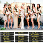 PHOGARY 18 Pack Bachelorette Sashes for Bridal Party - 17 Black Team Bride Sashes with 1 White Bride to Be Sash - Funny Sashes S