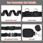 Sex Bondage BDSM Kit Bed Restraints Set, Super Easy Install Sex Rope Adjustable Straps, Sex Toys with Handcuffs Ankle Cuff for A