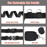 Sex Bondage BDSM Kit Bed Restraints Set, Super Easy Install Sex Rope Adjustable Straps, Sex Toys with Handcuffs Ankle Cuff for A