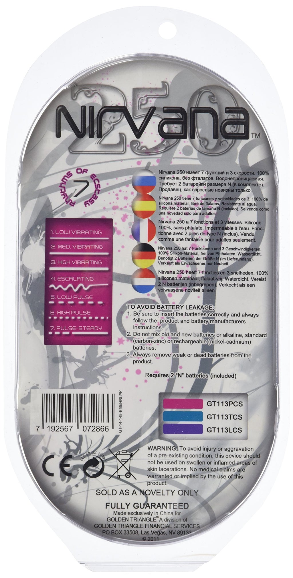 Golden Triangle Nirvana 250 Vibrator, Pink