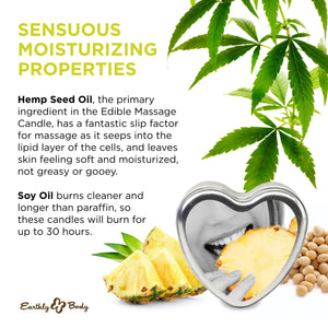 Candle 3-In-1 Heart Edible Pineapple Breeze 4.7 Oz